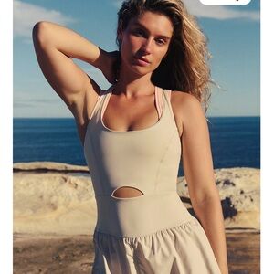 Free people movement workout romper in cream